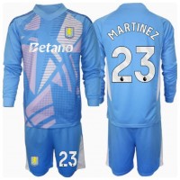 Fotballdrakt Barn Aston Villa Emiliano Martinez #23 Keeper Tredjedraktsett 2024-25 Langermet (+ Korte bukser)
